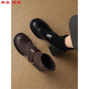 41马丁到靴女英伦大码43单靴粗秋冬跟高新款瘦瘦跟风2025靴子短靴