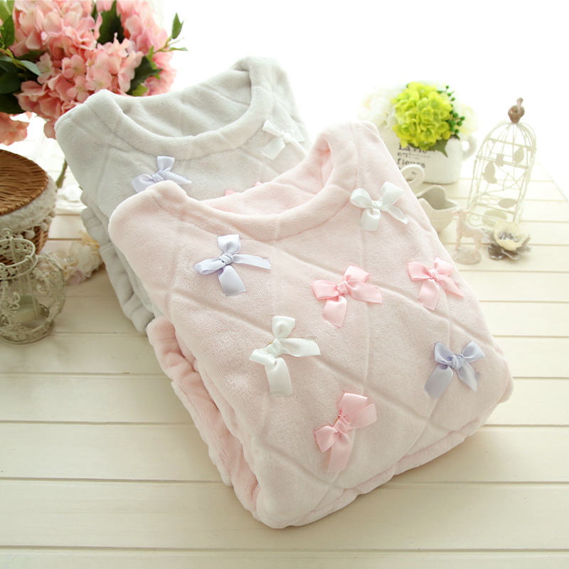 秋冬季加厚保暖珊瑚绒女士睡衣