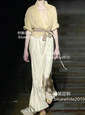 定制秀场款  维纳斯女神长款拖地裙 决美的仙女真丝裙子