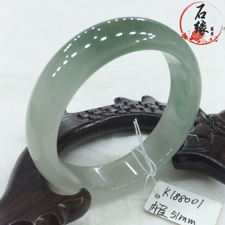 天然缅甸玉翡翠手镯老坑正品冰糯油青飘花玉手镯子珠宝玉器女包邮
