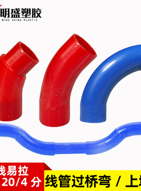 PVC阻燃电线管过桥弯可360°调节90度弯头20穿线管上墙弯公母弯头