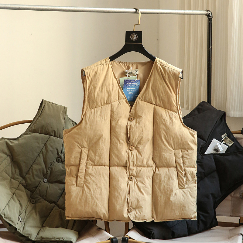 防风防泼水加厚保暖V领绗棉马甲