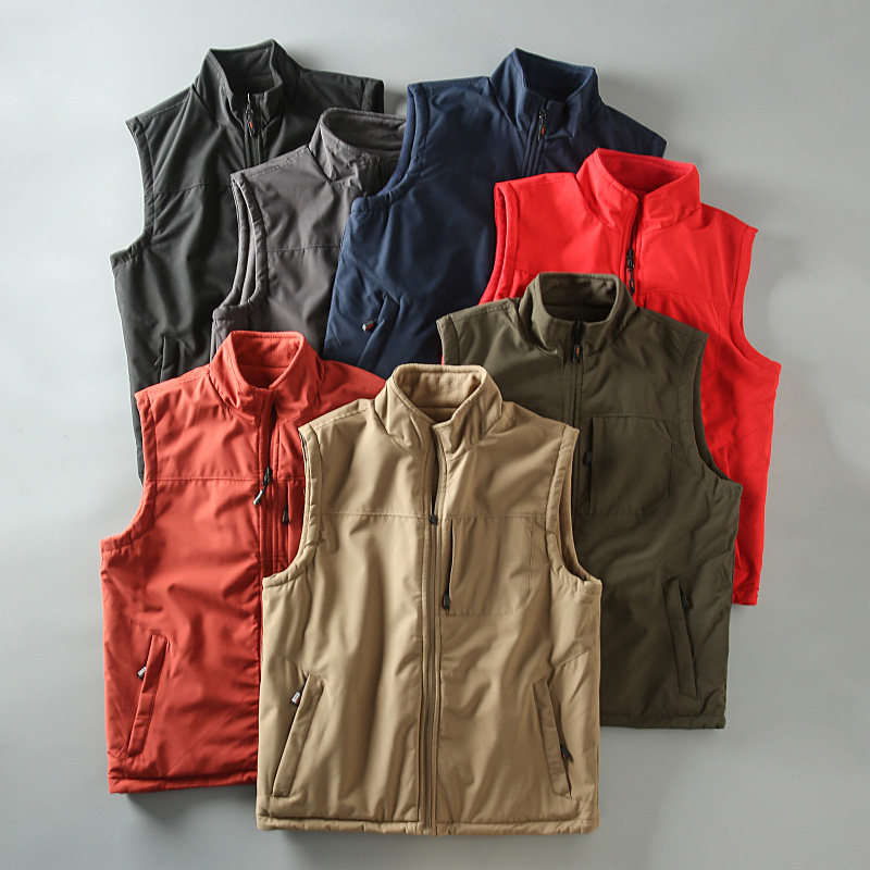 秋冬新款双面可穿防风防泼水户外休闲立领工装风摇粒绒马甲背心男,男装,常规马甲,淘宝优惠券,粉丝福利购,淘宝优惠卷