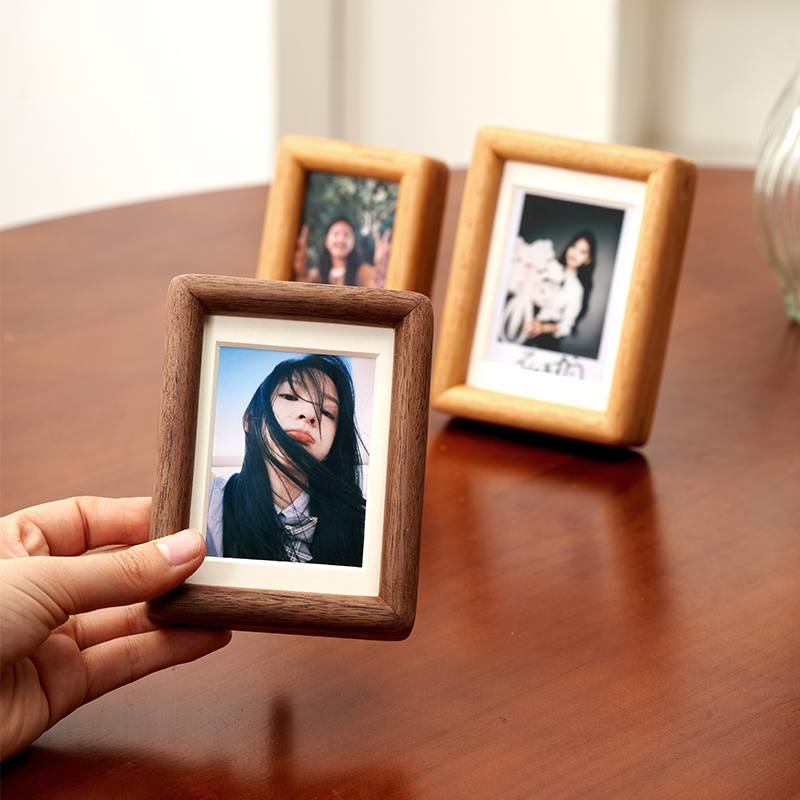 diy拍立得相框洗照片定制展示摆台3寸实木空框情侣高级感礼物画框