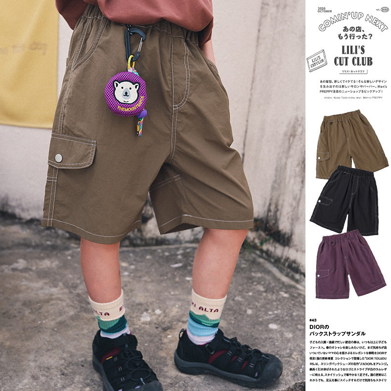 男童户外速干短裤2026夏季新款儿童裤子中大童轻薄凉感运动五分裤