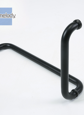 Me-H007 经典304不锈钢浴室玻璃门把手淋浴房圆管哑黑色L型大拉手