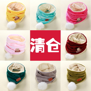 儿童围巾男女童冬季 保暖宝宝围脖套头婴儿加绒防风外出脖套清仓促