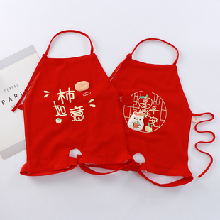 红色肚兜婴儿A类棉女男宝宝防着凉连腿红兜兜初生婴幼儿护肚神器