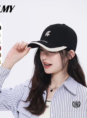 DLMY时尚拼接帽檐设计棒球帽韩版百搭修饰脸型帽子男女同款显脸小