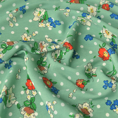 花簇白波点防晒衫傣族服装棉绸