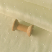 淡米黄植绒小点点韩国纱聚酯纤维 丝巾面料 仙美发圈连衣长裙罩衫