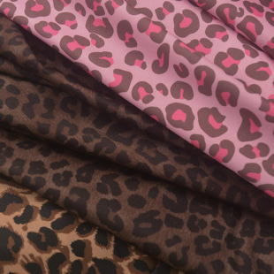 浅咖豹纹聚脂纤维 春夏上衣连衣长裙子抱枕套沙发巾桌布面料