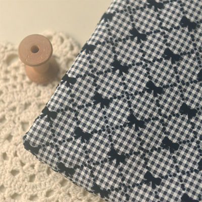 黑色蝴蝶结小小格发圈连衣裙袋子