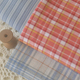 连衣裙子服装 红底白格蓝色米格提花棉麻 发圈衬衫 桌布沙发巾面料