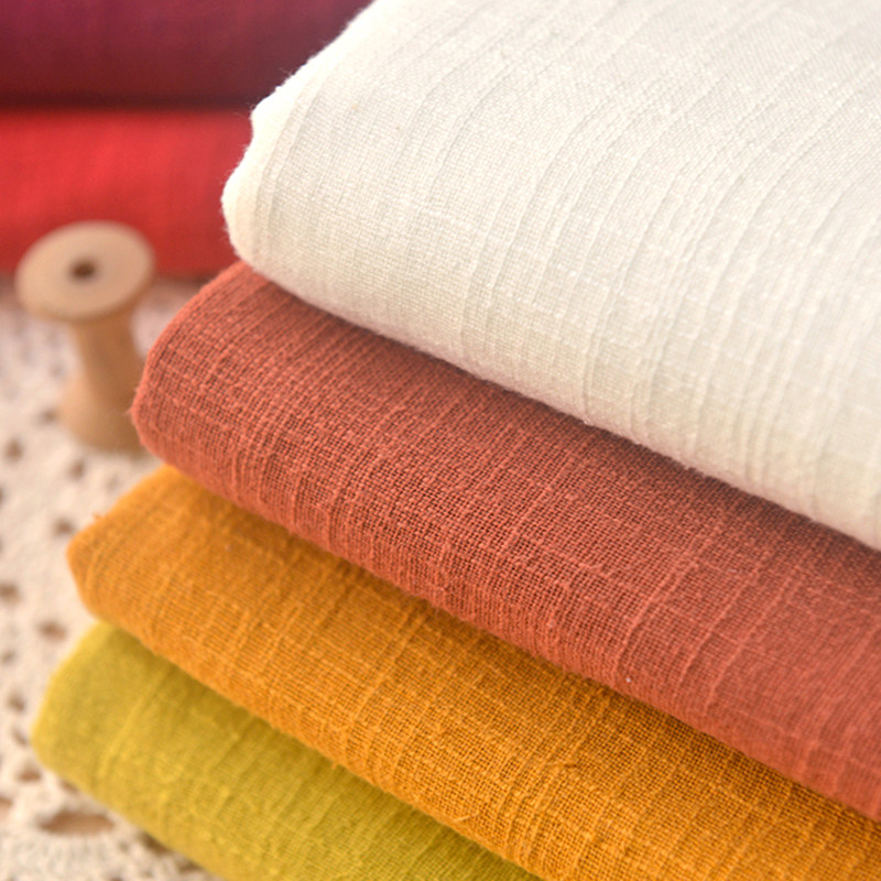 素色禅意砂洗竹节双层纯棉布 长袍裙子裤子衬衫围巾汉衣服装面料