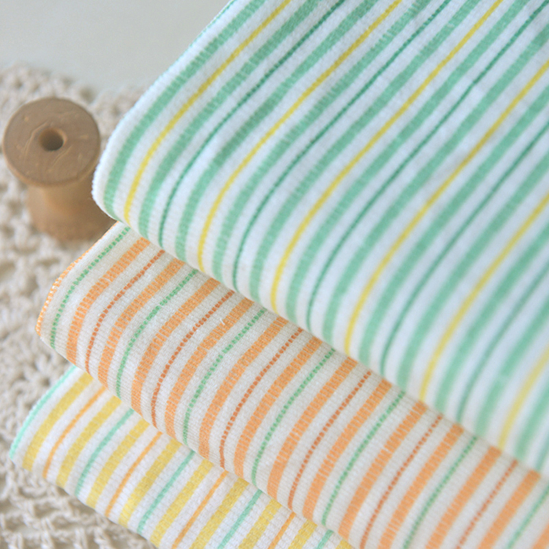 黄橙绿白条纹纯棉灯芯绒