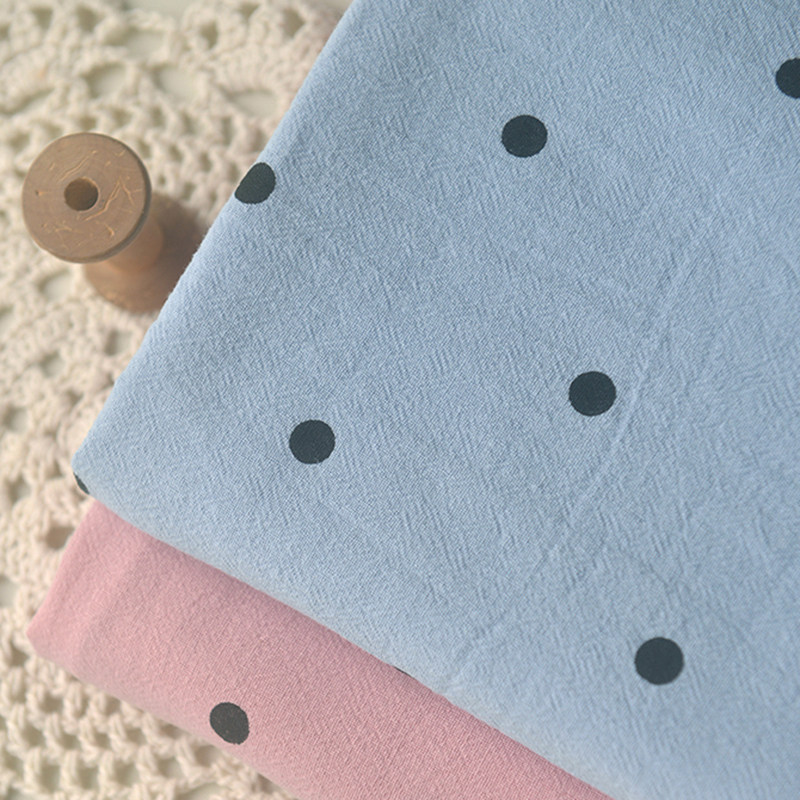 裸粉蓝黑波点洗水棉麻 夏秋DIY开衫上衣衬衫连衣裙长裙童服装面料,居家布艺,海绵垫/布料/面料/手工diy,淘宝优惠券,粉丝福利购,淘宝优惠卷