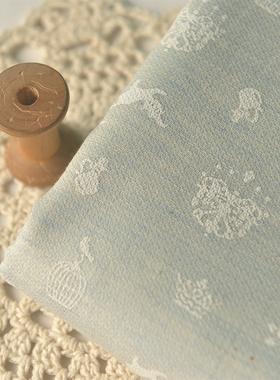 浅灰色白猫鸟笼棉纱布 diy纱巾日韩春秋上衣裤衬衫连衣裙服装面料