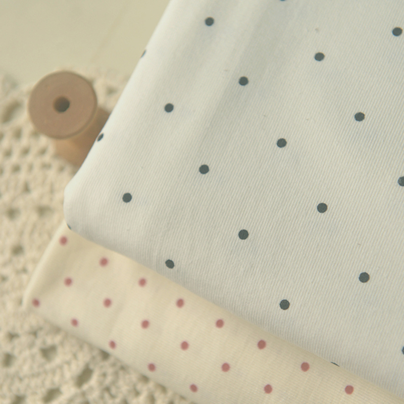 小波点针织纯棉布发圈床品沙发巾