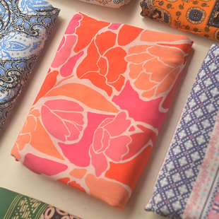 围巾防晒衫 睡衣服装 面料 夏连衣裙子长裤 波西米亚棉绸人造棉布料