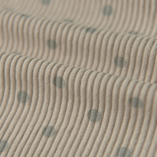 卡其灰波点涤纶灯芯绒  秋冬上衣外套连衣裙抱枕餐桌布面料