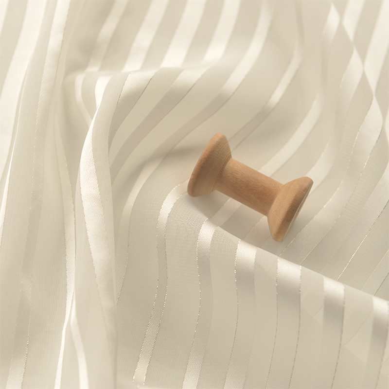 烫金银线美人条雪纺布料古风衬衫防晒衫连衣裙上襦汉服装制衣面料