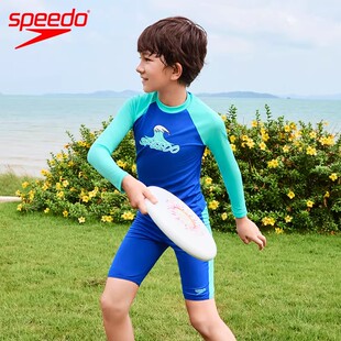 男童冲浪泳装 套装 花啦啦系列儿童防晒分体泳衣泳裤 Speedo新品