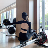 Byu 显瘦露背运动T恤 瑜伽上衣女短款 run新款 高级感大美背黑色长袖