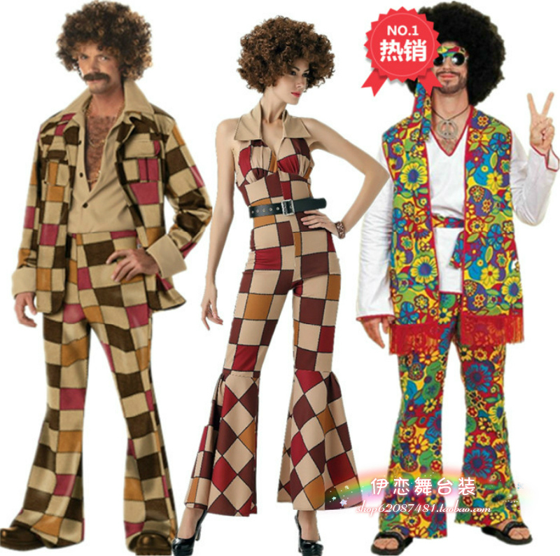 复古迪斯科disco costume服装70年代嬉皮士化妆舞会