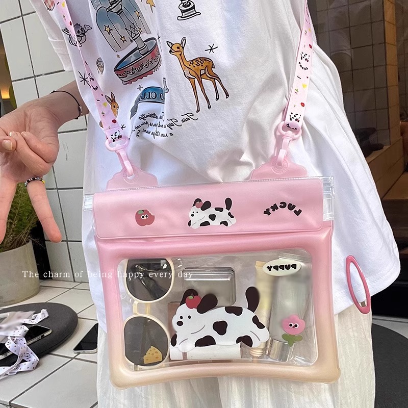 大容量防水手機袋斜挎腰包化妝品