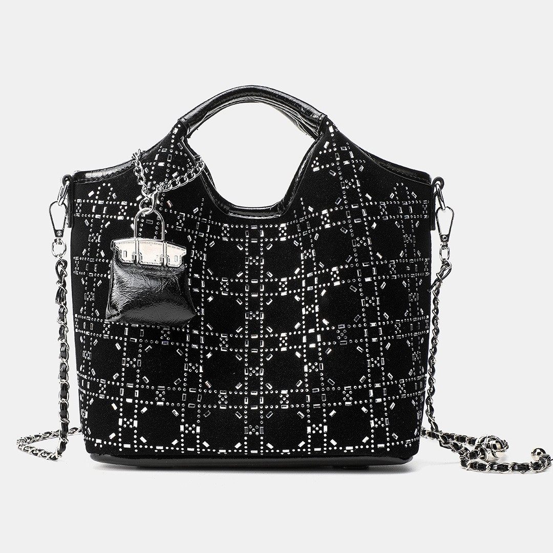 镶钻托特包女轻奢简约手提斜挎包高级感通勤包时尚菜篮子包内胆包,箱包皮具/热销女包/男包,小方包,淘宝优惠券,粉丝福利购,淘宝优惠卷