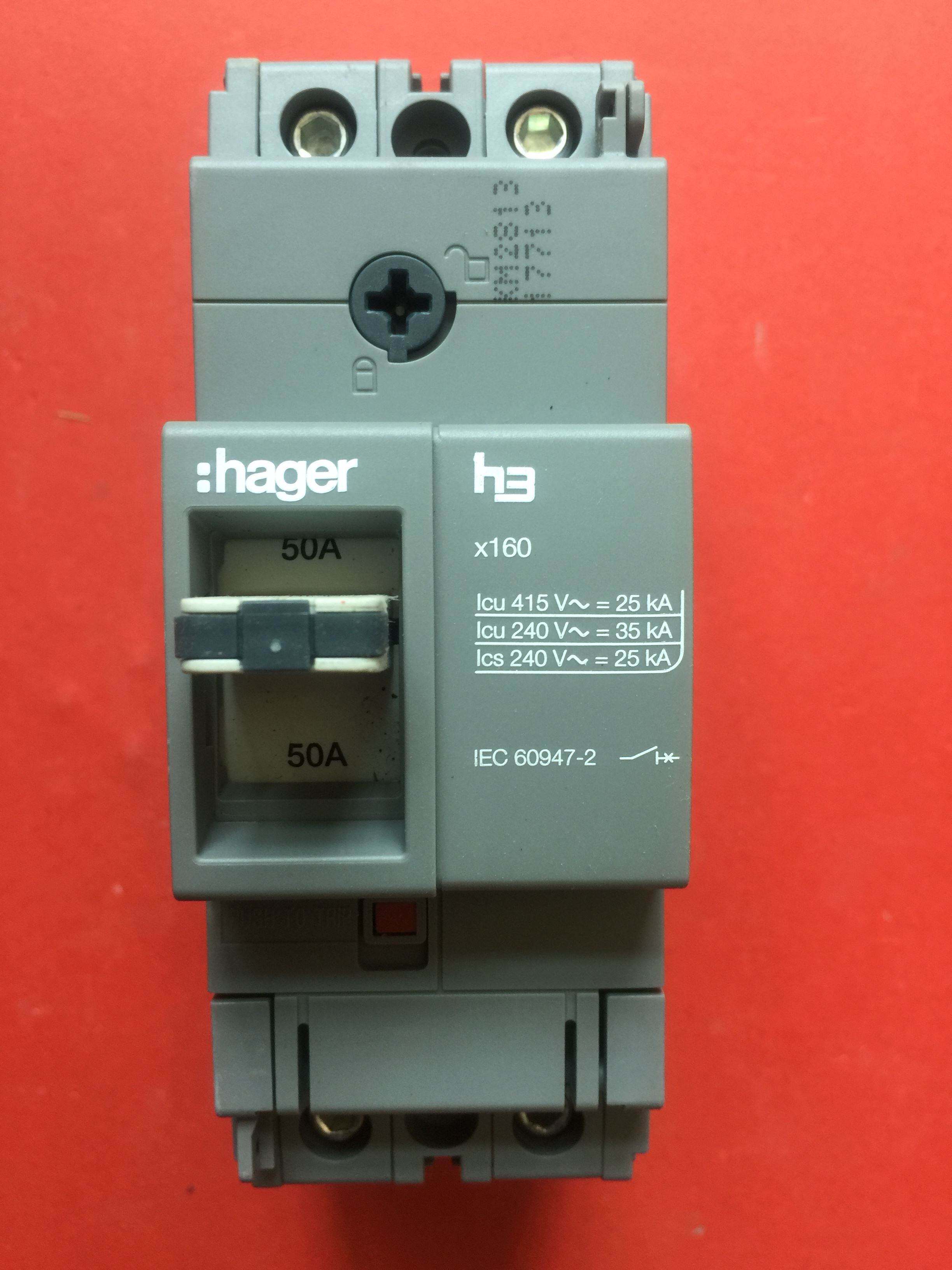 hager/海格 2p50a断路器tmx160空气开关hha049z h3议价
