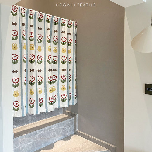 小兔郁金香印花门帘隔断帘