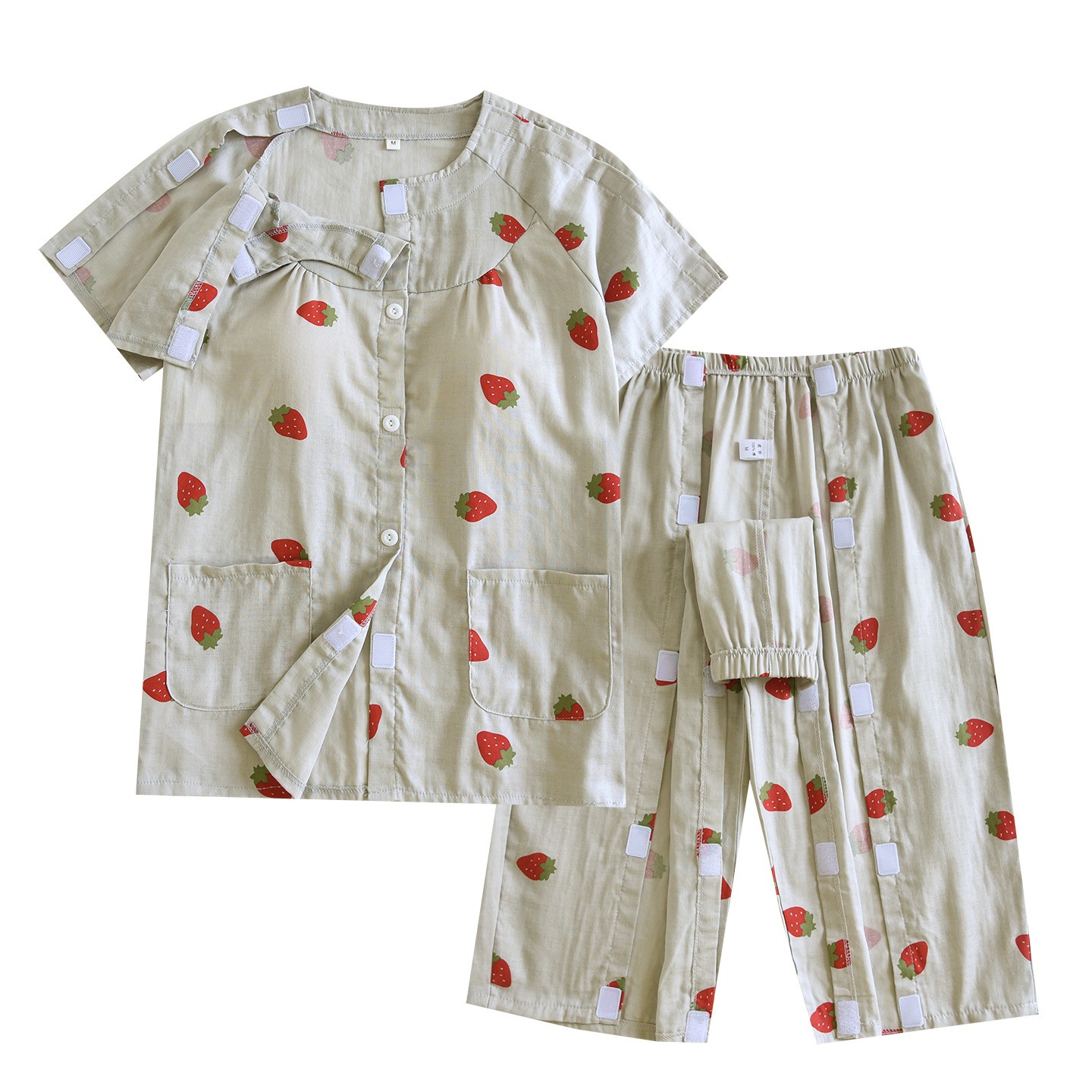 夏季全开式女护理服套装胸垫