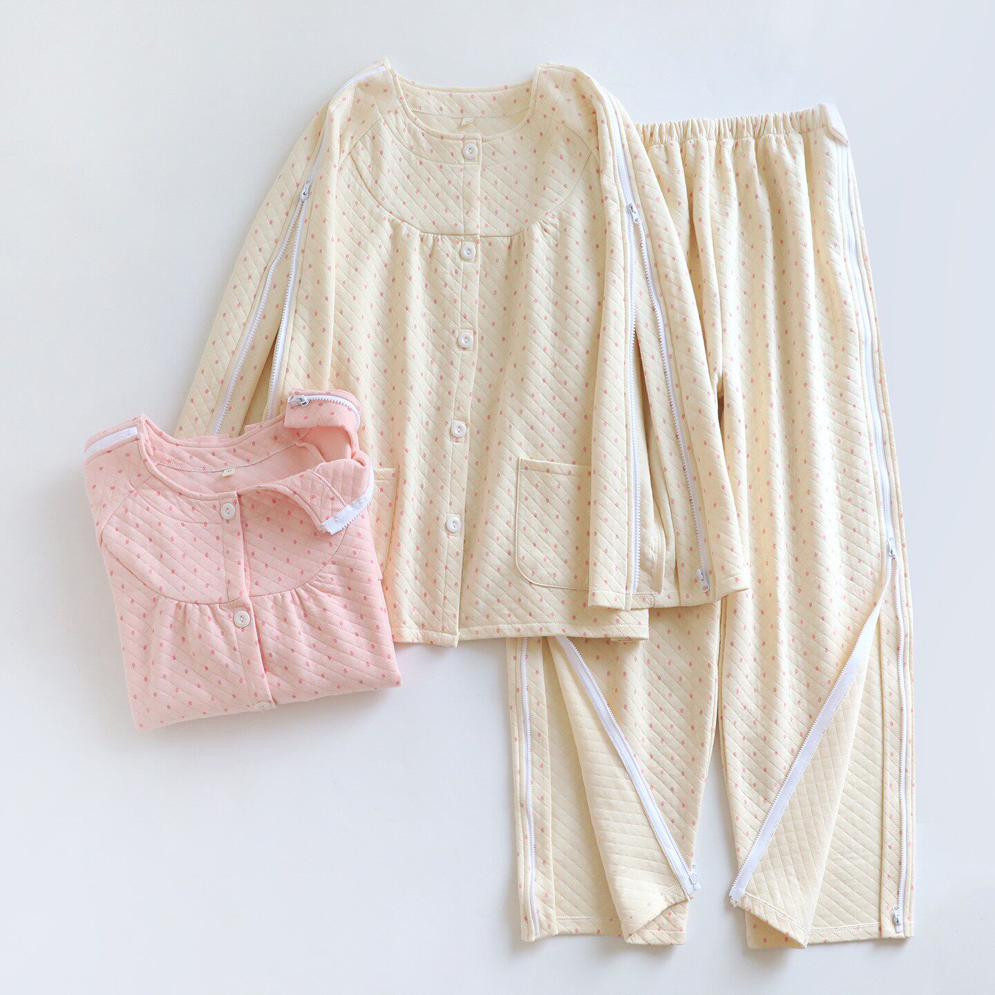 秋冬病人护理服女袖口带拉链上衣中厚胳膊受伤病号服透析保暖内衣