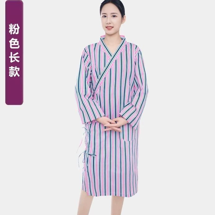 术后病人连衣裙女长袖前开扣