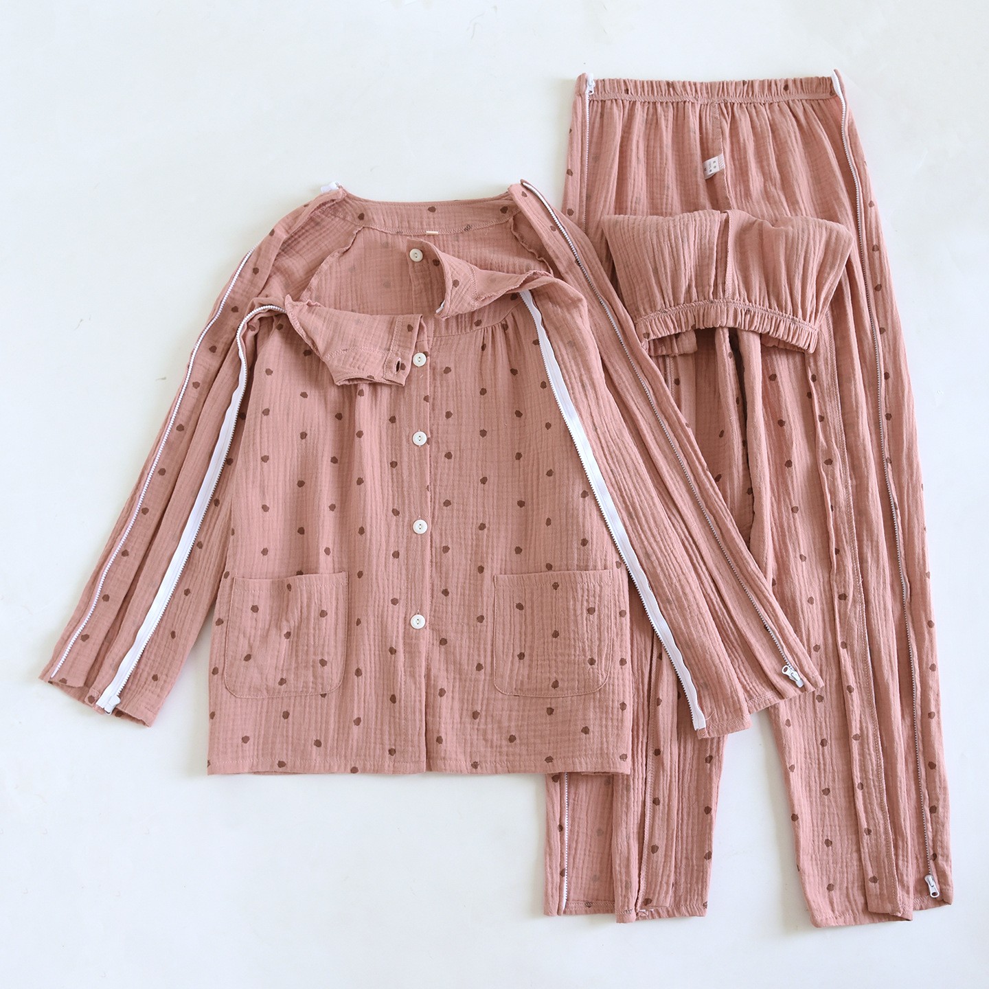 全开式易穿脱护理服套装女