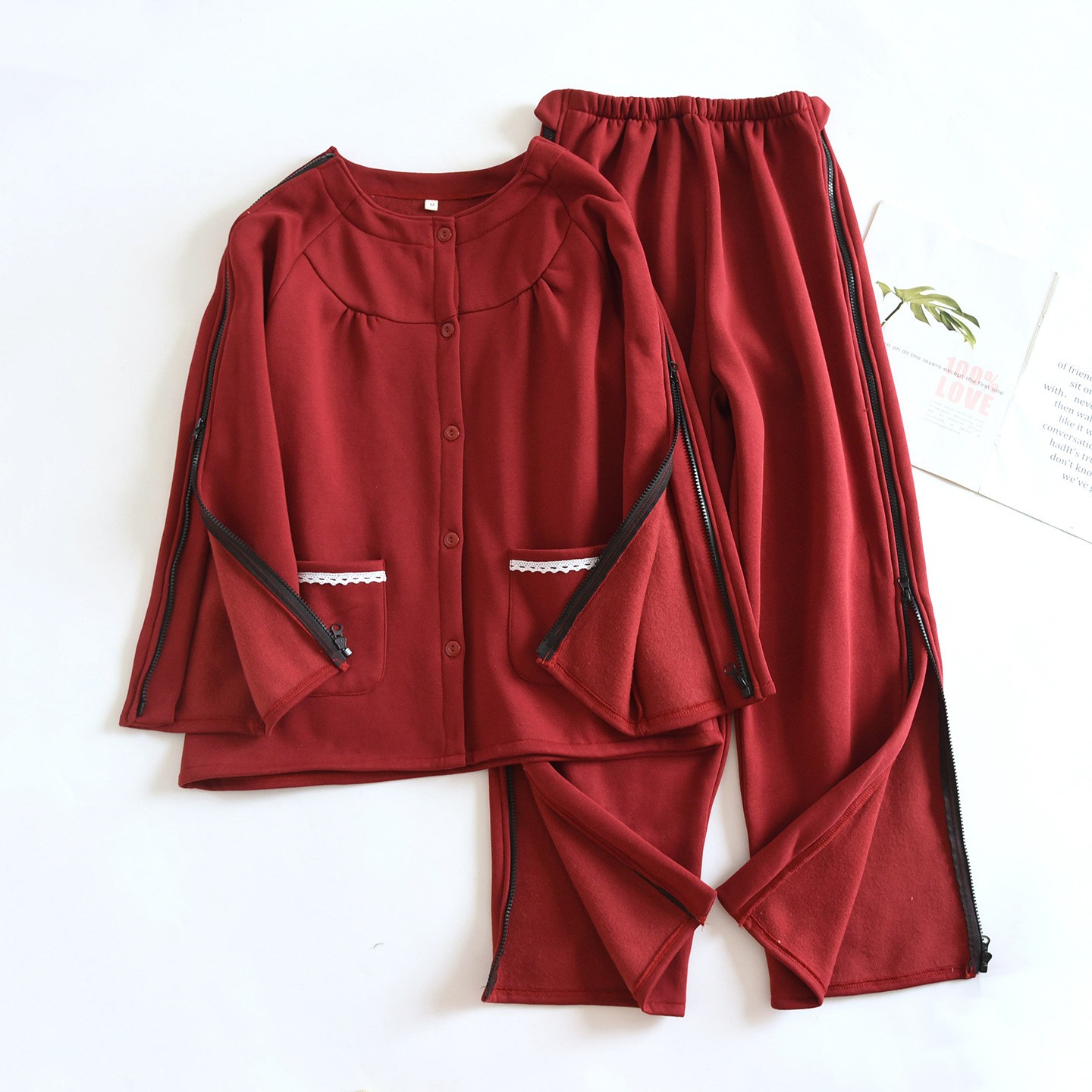 冬季护理服套装女锁骨骨折专用