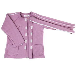 秋冬病号上衣女空气棉骨折保暖衣中厚picc专用衣服袖子有拉链睡衣