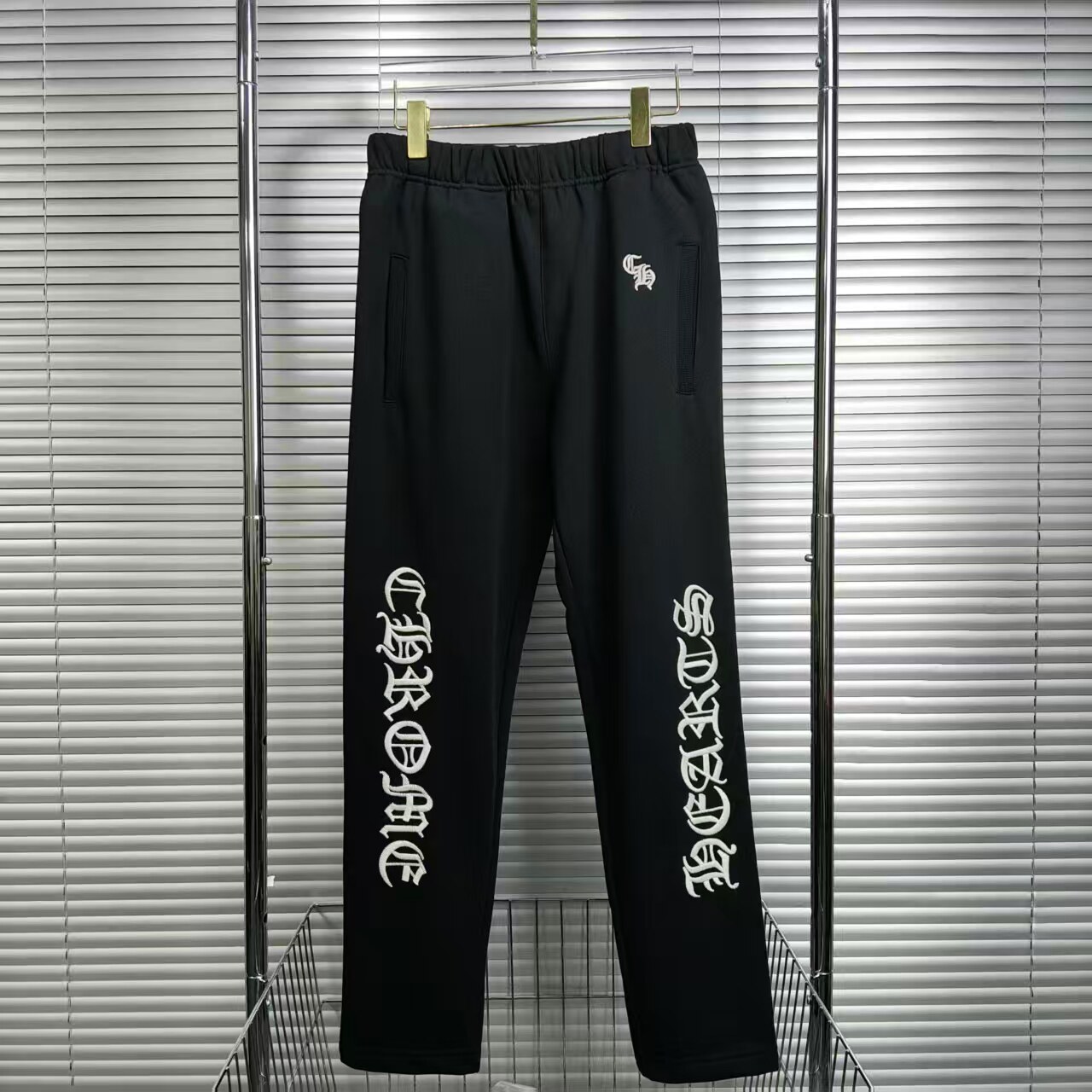 潮牌製品新款梵文字母刺绣字母立体休闲纯棉男女款卫裤休闲长裤