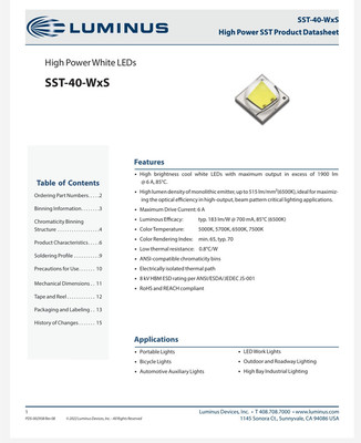 铜基板Luminus朗明纳斯2000流明