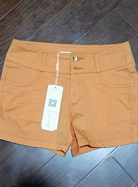 橙色恋人外贸原单职业性感火辣超短纯棉女士短裤热裤2023夏季