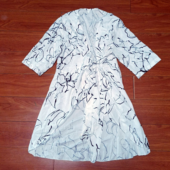 一件女士性感轻薄款女士开衫睡衣连衣裙薄款风衣系绳女