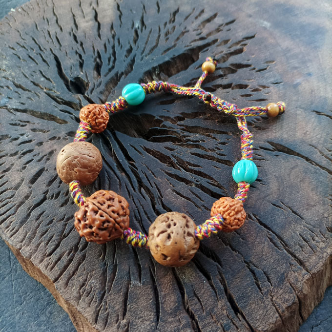 五行守护西藏回收用老菩提编织的精美手串手链吉祥如意