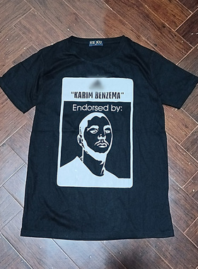 外贸原卡里姆·本泽马karim benzema纯棉小码男士短袖T恤男2023夏