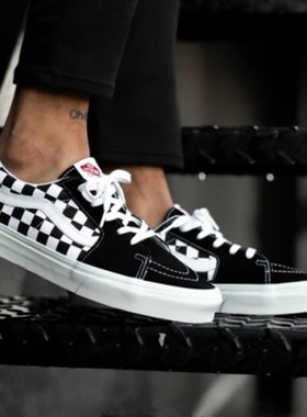 VANS 范斯 SK8-LOW 棋盘格低帮男女帆布运动休闲板鞋 VN0A4UUK4W7
