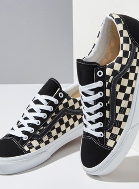 VANS Old Skool Style 36 棋盘格低帮男女休闲帆布鞋VN0A54F6XC8