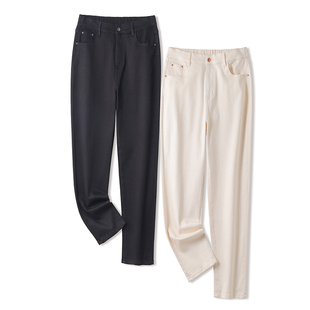 弹力显瘦胖MM老爹裤 女2025春秋款 200斤女 宽松哈伦牛仔裤 阿月大码