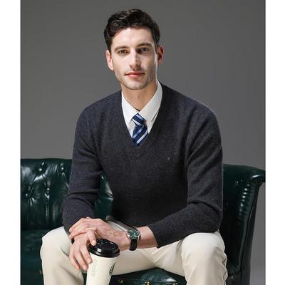 秋冬羊毛衫男士厚商务休闲毛暖衣套63923-TB头纯色加领保针织打底