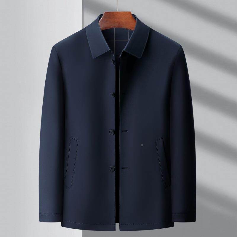 克款夹克男秋季高春端中老年商务干部无痕百搭2166-F茄外套爸爸新